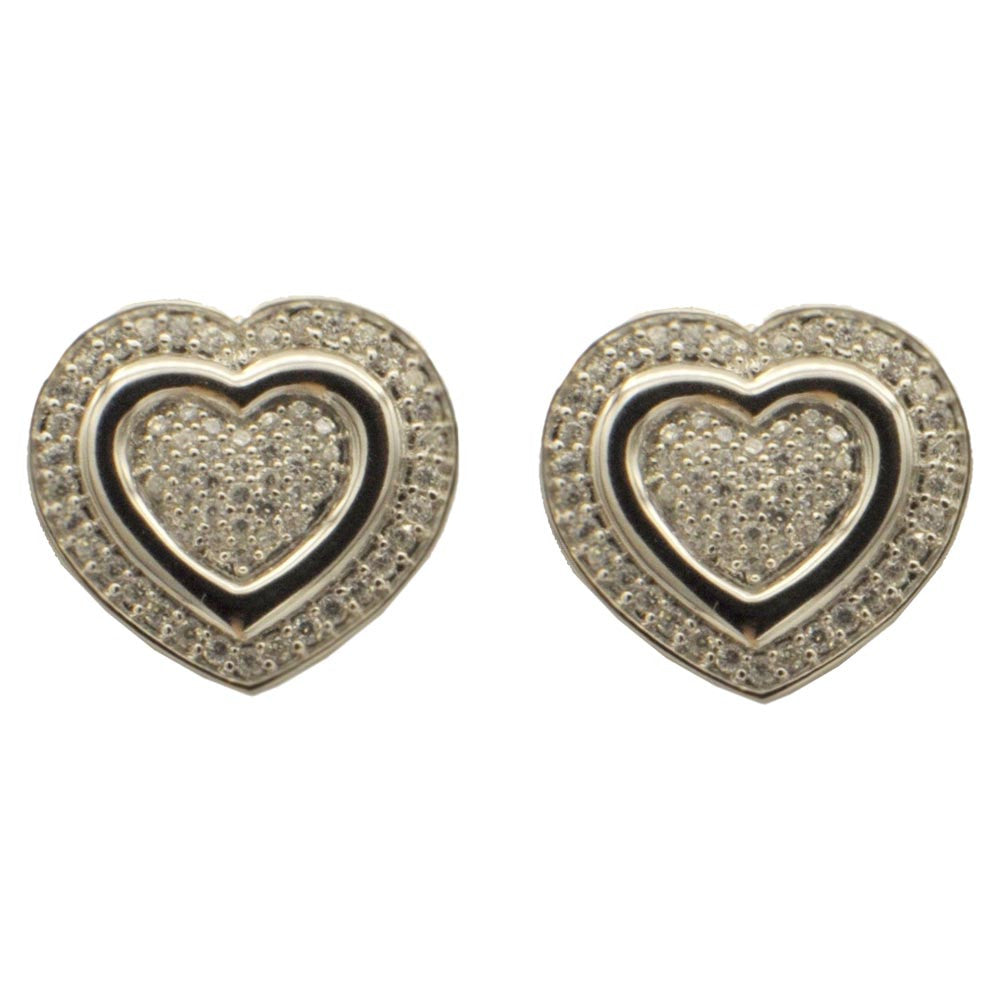 HEART EARRINGS IN 925 STERLING SILVER AND SEMI-PRECIOUS STONES - MY LITTLE VENDOME