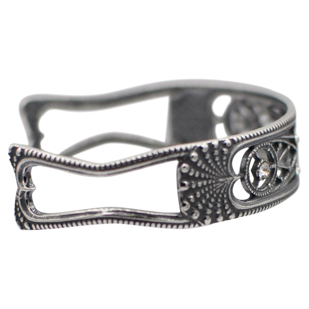 ART DECO SILVER AND SEMI-PRECIOUS STONES BANGLE - MY LITTLE VENDOME
