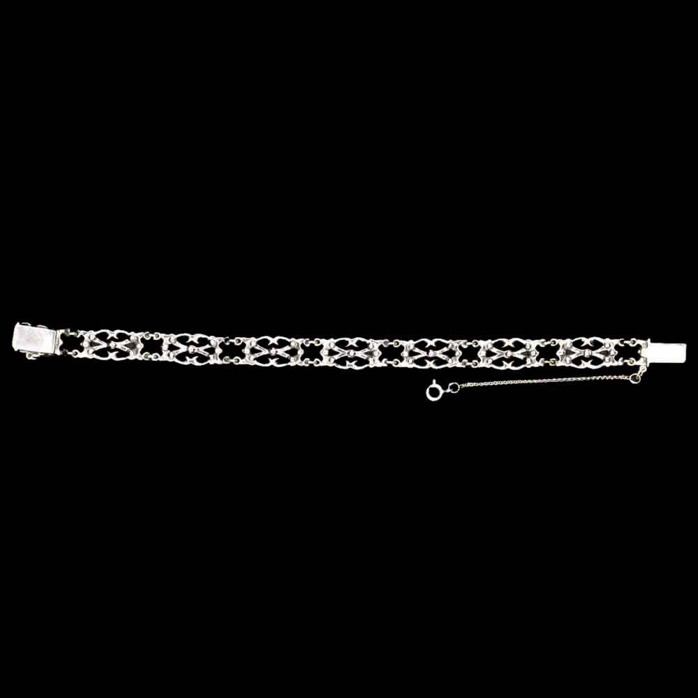 925 SILVER ART DECO CHAIN BRACELET WITH NATURAL SEMI-PRECIOUS STONES - MY LITTLE VENDOME