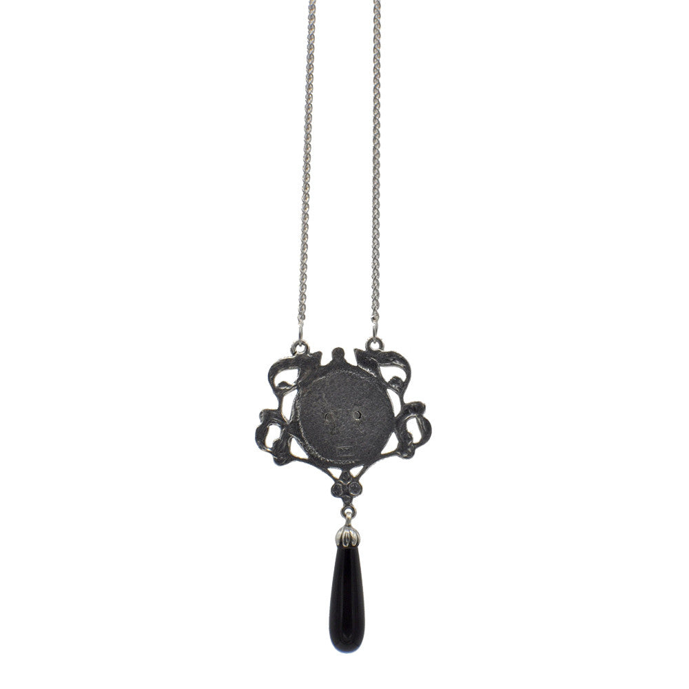 ART DECO NECKLACE IN 925 STERLING SILVER, ONYX AND SEMI-PRECIOUS STONES - MY LITTLE VENDOME