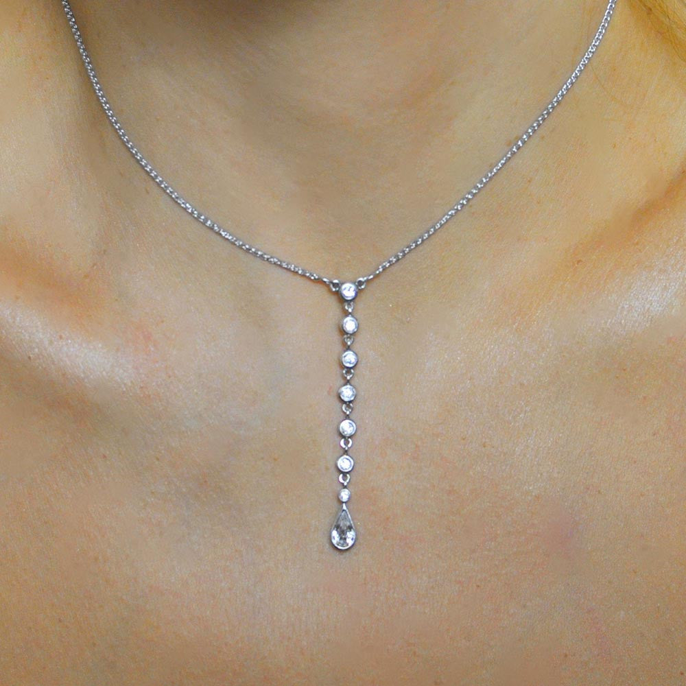 Y NECKLACE IN 925 STERLING SILVER AND SEMI-PRECIOUS STONES - MY LITTLE VENDOME