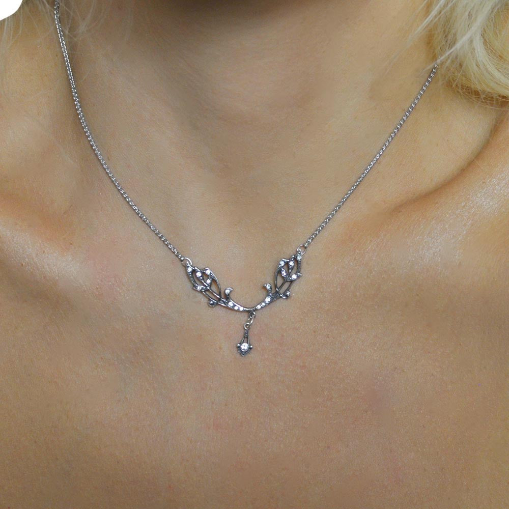 ART DECO NECKLACE IN 925 STERLING SILVER AND SEMI-PRECIOUS STONES - MY LITTLE VENDOME
