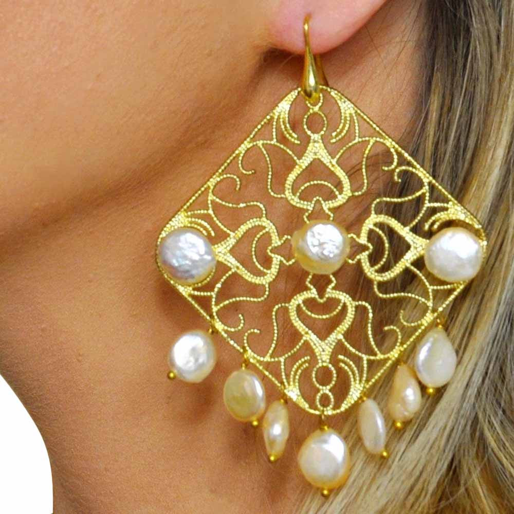 CULTURED PEARLS GOLD EARRINGS WOMEN'S GIFT - MY LITTLE VENDOME