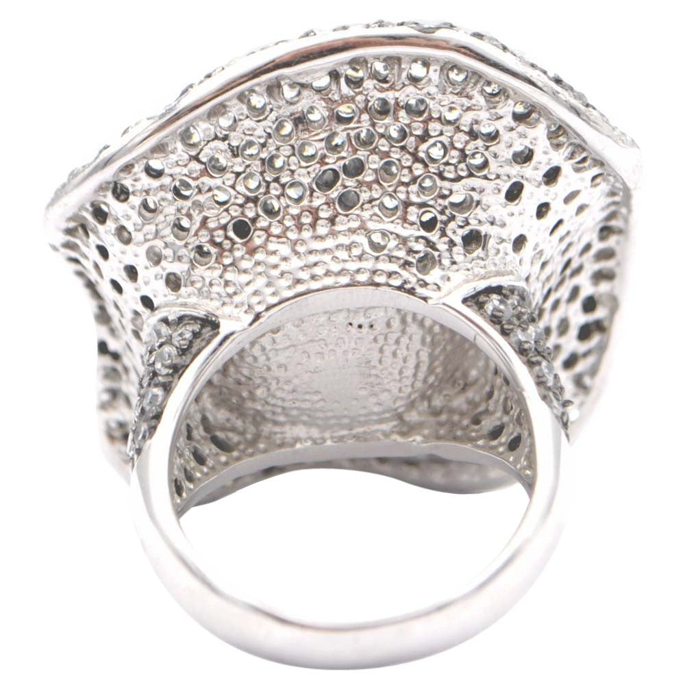 FLOWER RING GREY PEARL & NATURAL CRYSTALS - MY LITTLE VENDOME