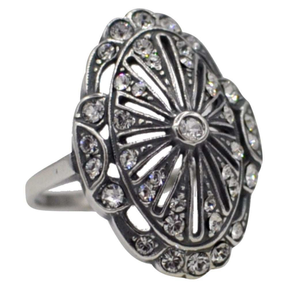 925 SILVER AND SEMI-PRECIOUS STONE ART DECO RING - MY LITTLE VENDOME