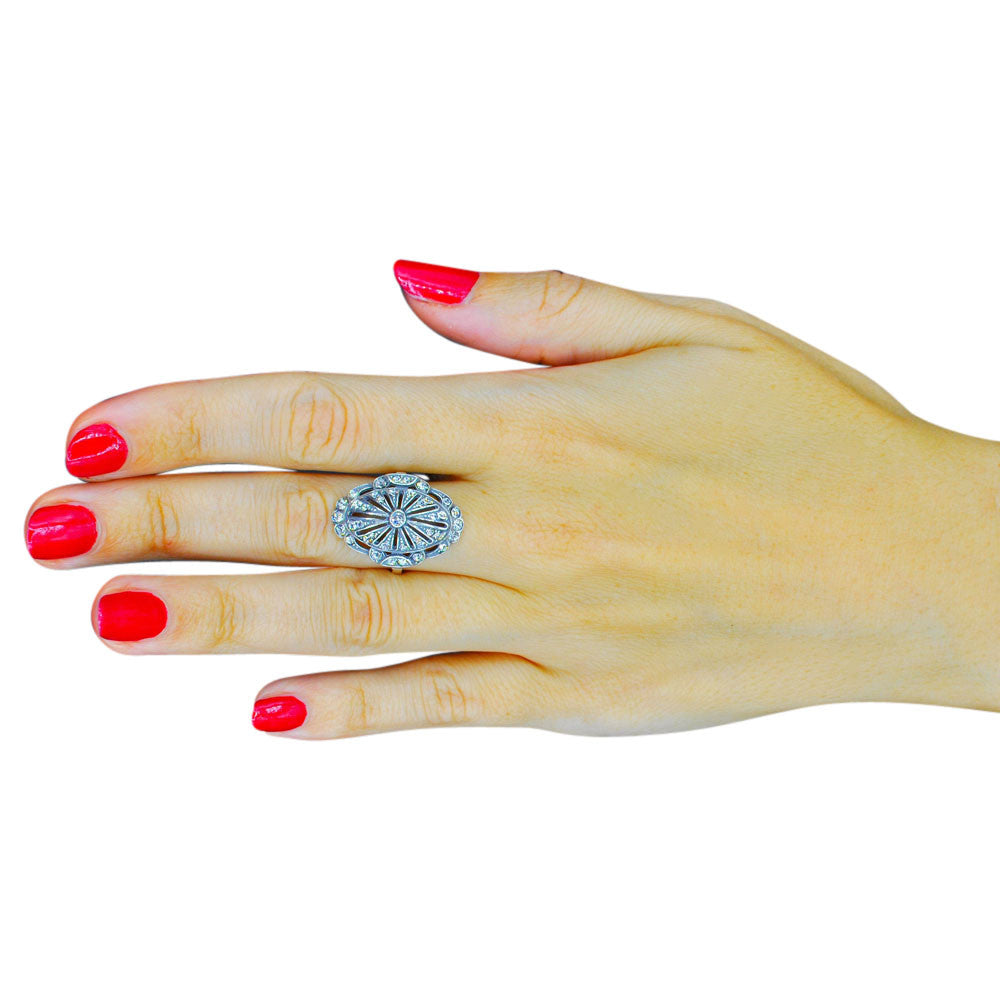 925 SILVER AND SEMI-PRECIOUS STONE ART DECO RING - MY LITTLE VENDOME