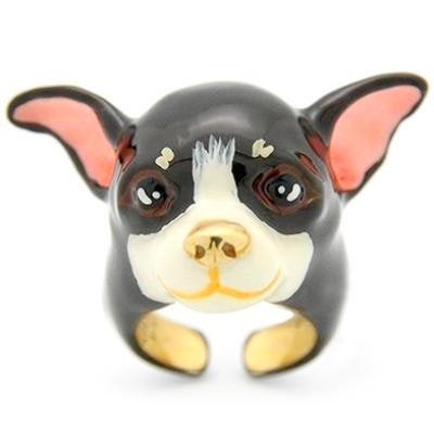 CHIHUAHUA HAND-ENAMELED DOG RING - MY LITTLE VENDOME