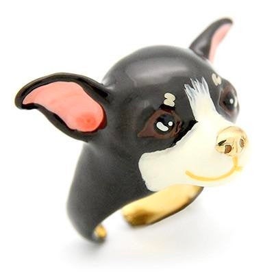 CHIHUAHUA HAND-ENAMELED DOG RING - MY LITTLE VENDOME