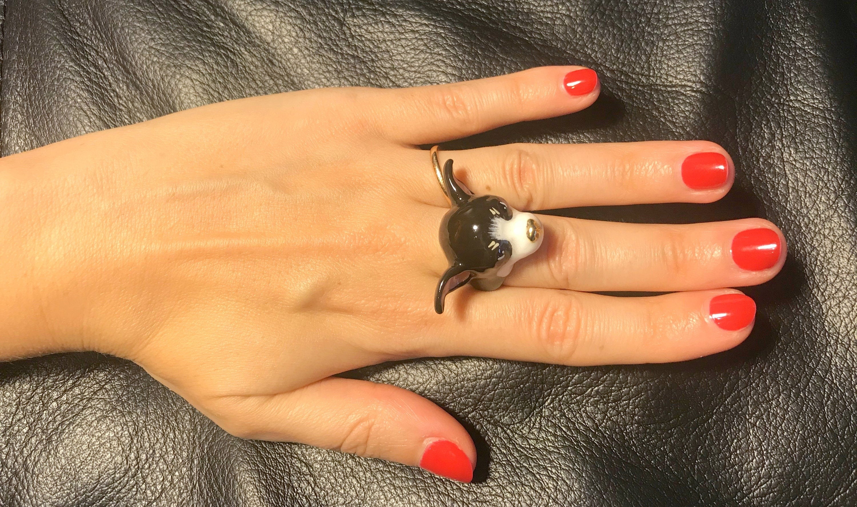 CHIHUAHUA HAND-ENAMELED DOG RING - MY LITTLE VENDOME