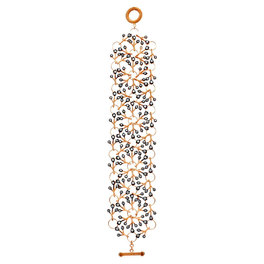 ROSE GOLD VERMEIL & NATURAL CRYSTAL LACE CHAIN BRACELET - MY LITTLE VENDOME
