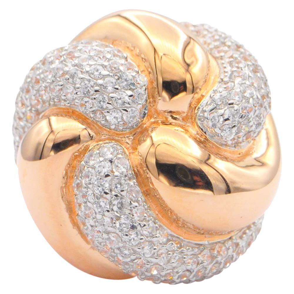 ROSE GOLD VERMEIL SCULPTURE RING - NATURAL ROCK CRYSTAL - MY LITTLE VENDOME