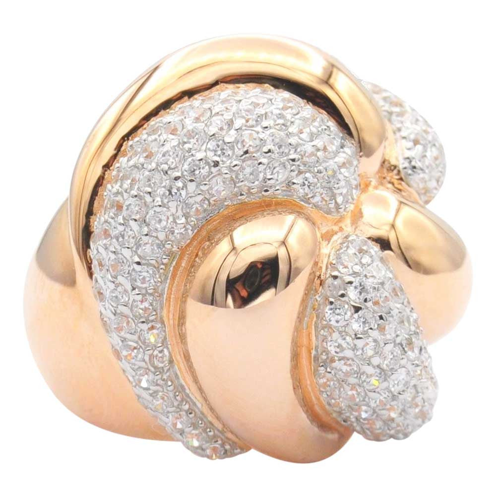 ROSE GOLD VERMEIL SCULPTURE RING - NATURAL ROCK CRYSTAL - MY LITTLE VENDOME
