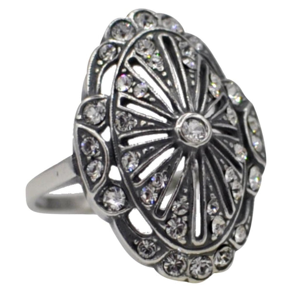 Vintage taille 8 belle bague réglable lisse ondulée en argent sterling 925 RG 4199B - France