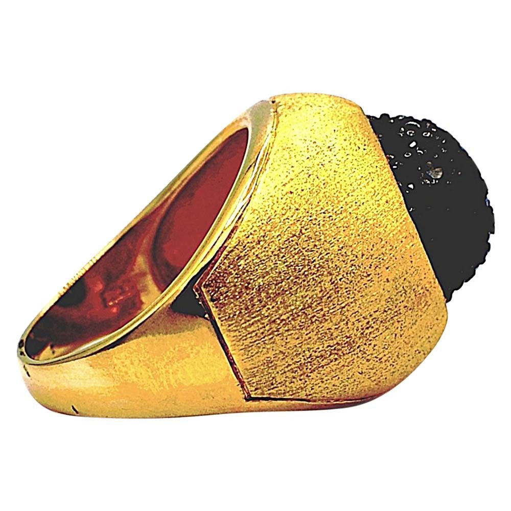 BAGUE JONC PARISIEN PAVAGE ET MONTURE VERMEIL BROSSÉE - MY LITTLE VENDOME