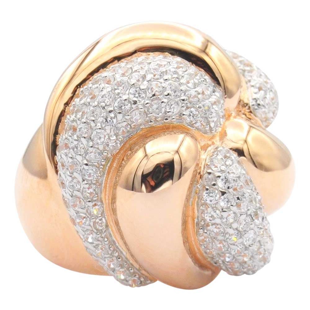 BAGUE SCULPTURE VERMEIL OR ROSE - CRISTAL DE ROCHE NATUREL - MY LITTLE VENDOME