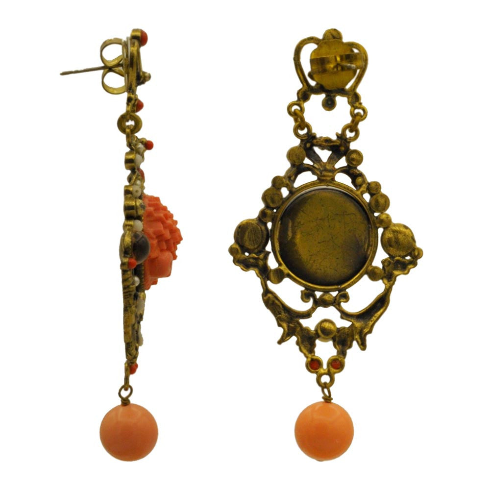 VINTAGE EARRINGS, BAKELITE, CORAL AND SEMI-PRECIOUS STONES - MY LITTLE VENDOME