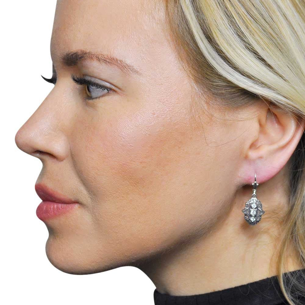 BOUCLE D'OREILLE ART DÉCO EN ARGENT 925 ET PIERRES NATURELLES SEMI PRÉCIEUSES - MY LITTLE VENDOME