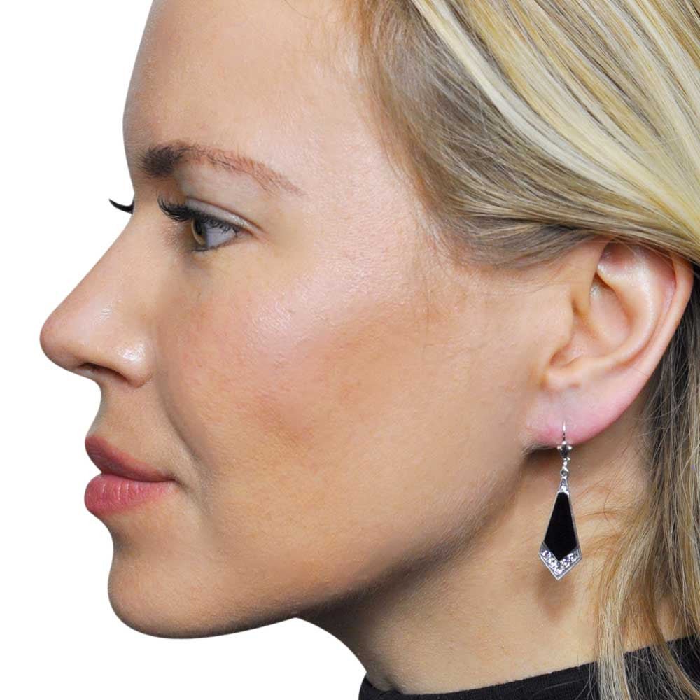 BOUCLE D'OREILLE ART DÉCO EN ARGENT 925 ET PIERRES SEMI PRÉCIEUSES - MY LITTLE VENDOME