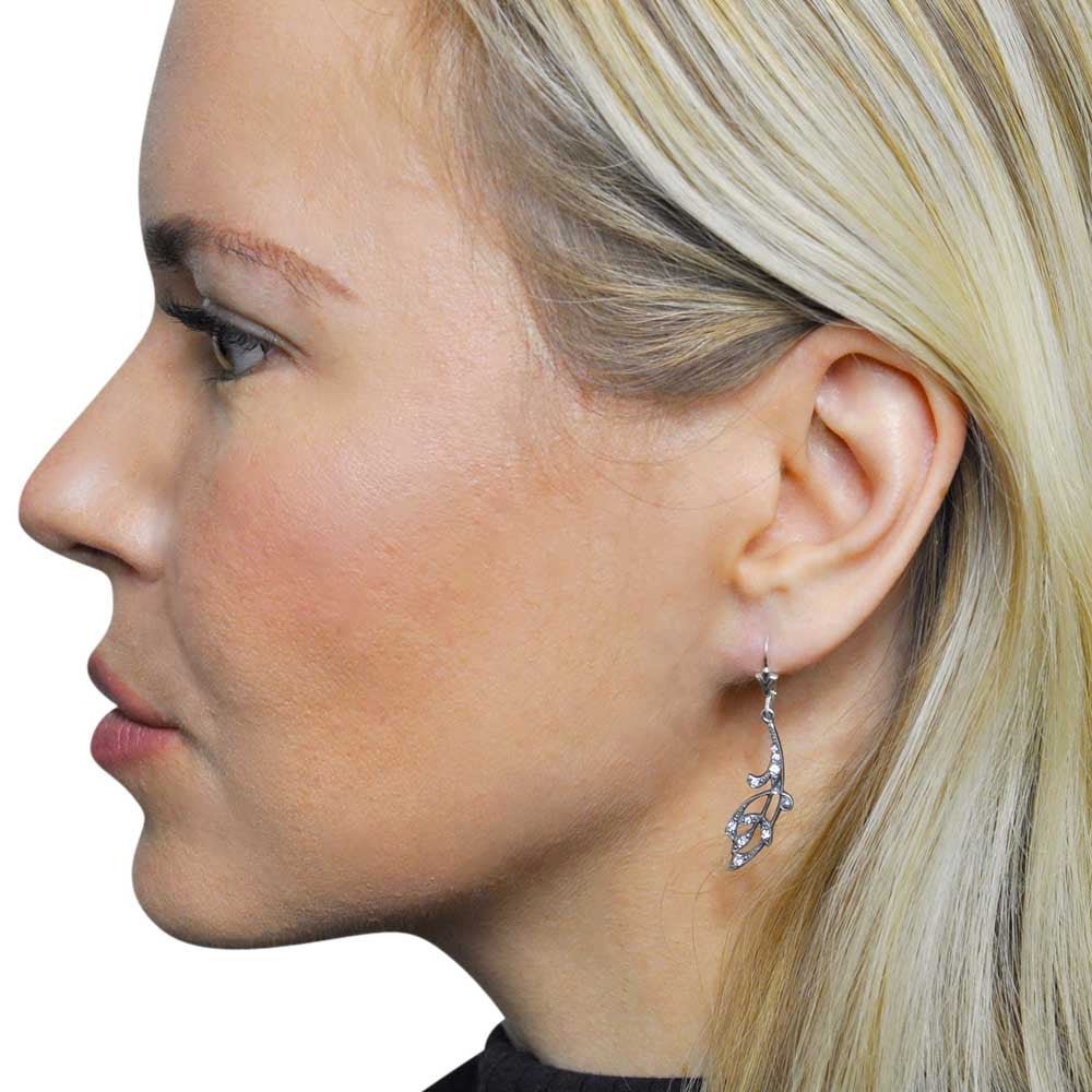 BOUCLE D'OREILLE ART DÉCO EN ARGENT 925 ET PIERRES SEMI PRÉCIEUSES - MY LITTLE VENDOME