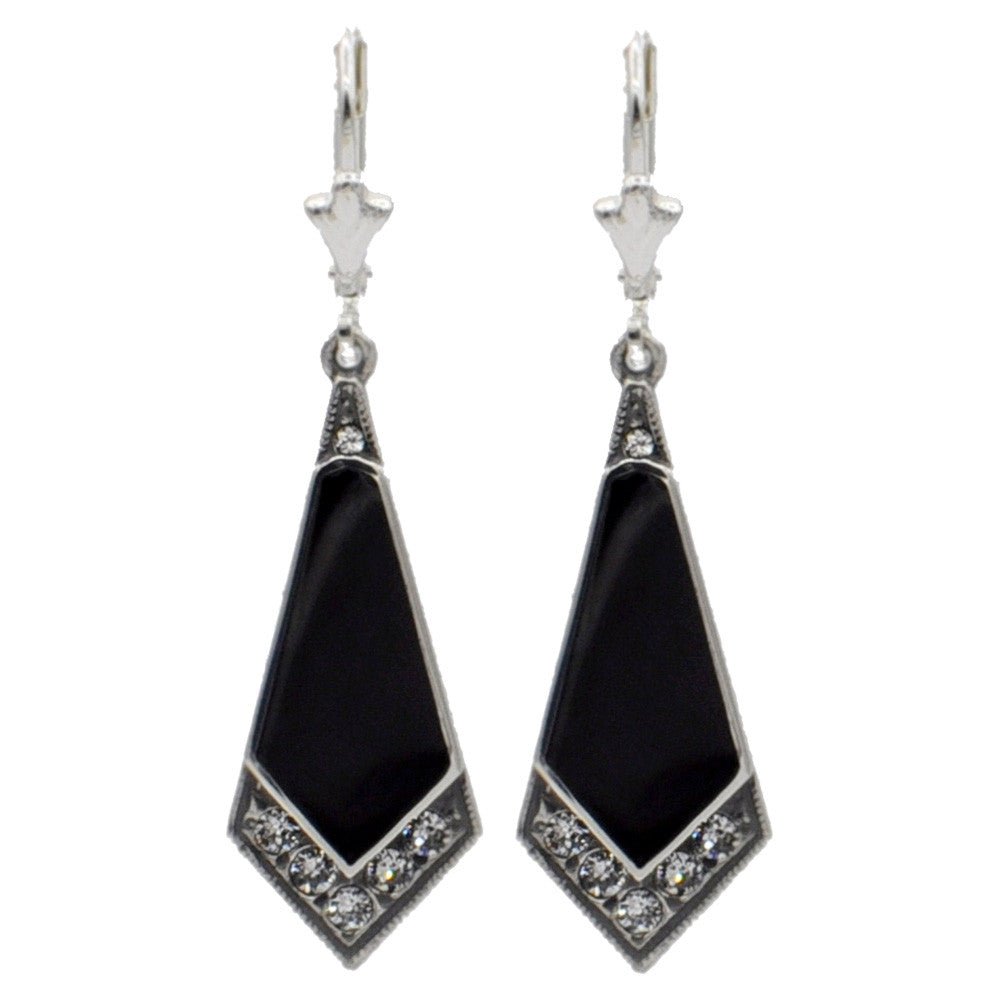 BOUCLE D'OREILLE ART DÉCO EN ARGENT 925 ET PIERRES SEMI PRÉCIEUSES - MY LITTLE VENDOME