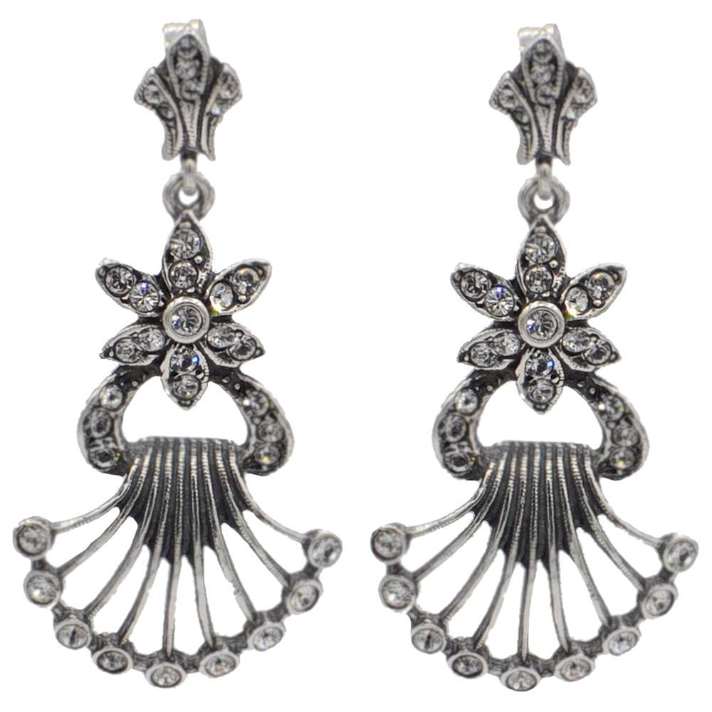 BOUCLE D'OREILLE ART DÉCO EN ARGENT 925 ET PIERRES SEMI PRÉCIEUSES - MY LITTLE VENDOME