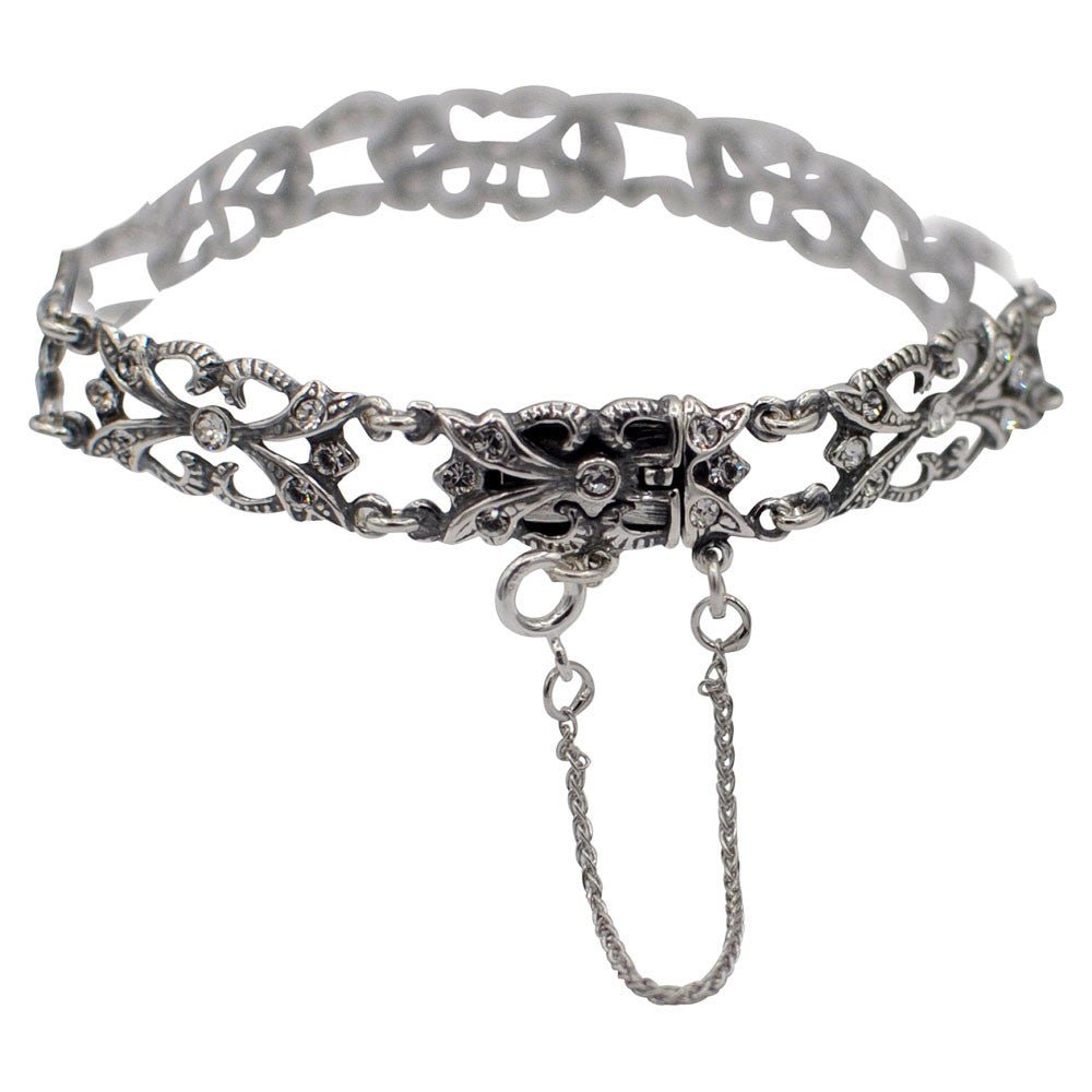 BRACELET CHAINE ART DÉCO EN ARGENT 925 ET PIERRES NATURELLES SEMI PRÉCIEUSES - MY LITTLE VENDOME