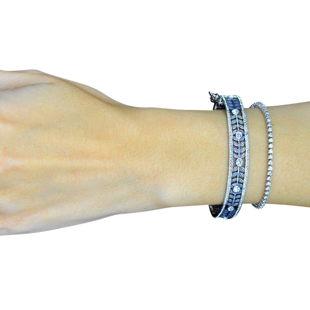 BRACELET JONC ARGENT ART DECO - MY LITTLE VENDOME