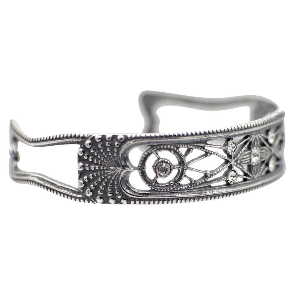 BRACELET JONC EN ARGENT ART DECO ET PIERRES SEMI PRÉCIEUSES - MY LITTLE VENDOME