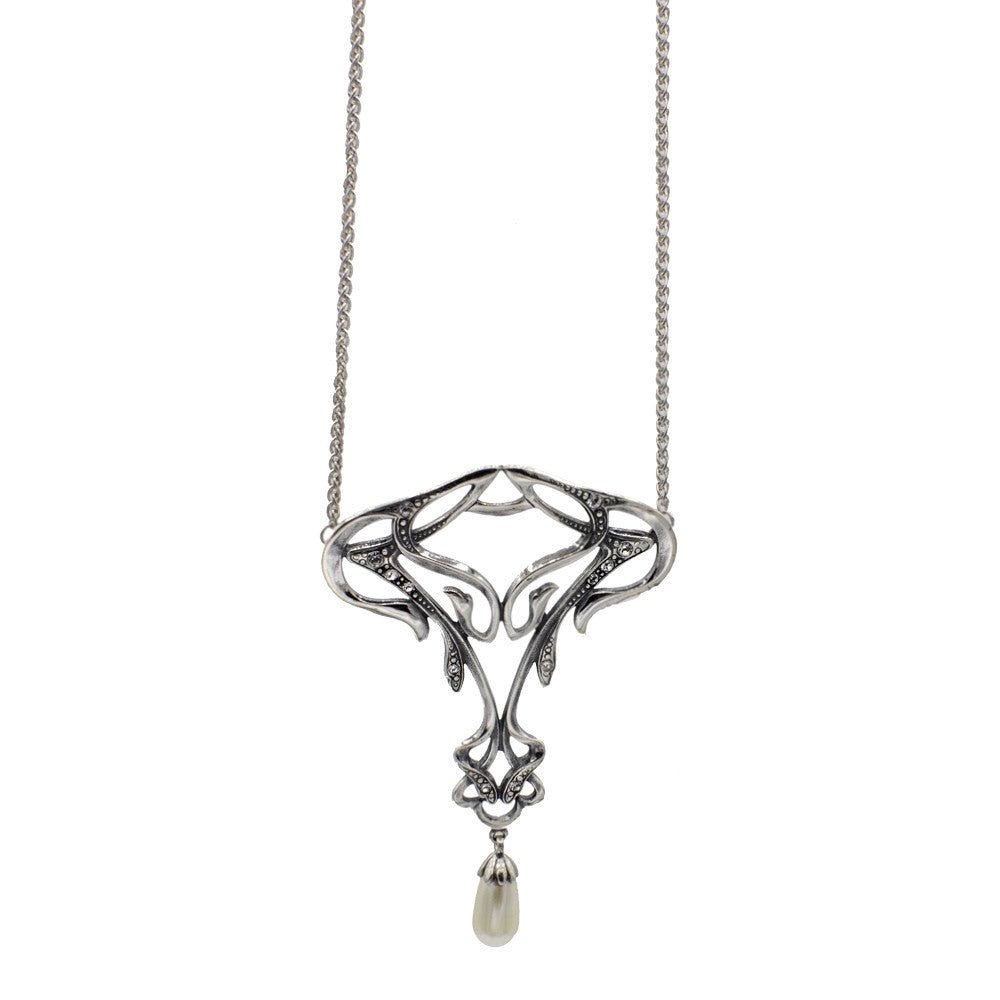 COLLIER ART DÉCO EN ARGENT 925, PERLES NATURELLES ET PIERRES SEMI PRÉCIEUSES - MY LITTLE VENDOME