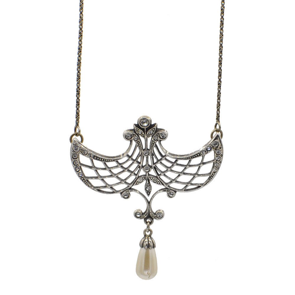 COLLIER ART DÉCO EN ARGENT 925, PERLES NATURELLES ET PIERRES SEMI PRÉCIEUSES - MY LITTLE VENDOME