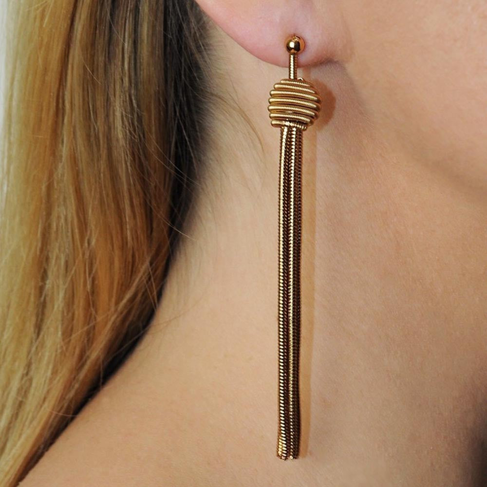POMPOM ART DECO EARRINGS POMPOM EARRING ART DECO, 14 CARAT VENETIAN ROSE GOLD EARRINGS - MY LITTLE VENDOME