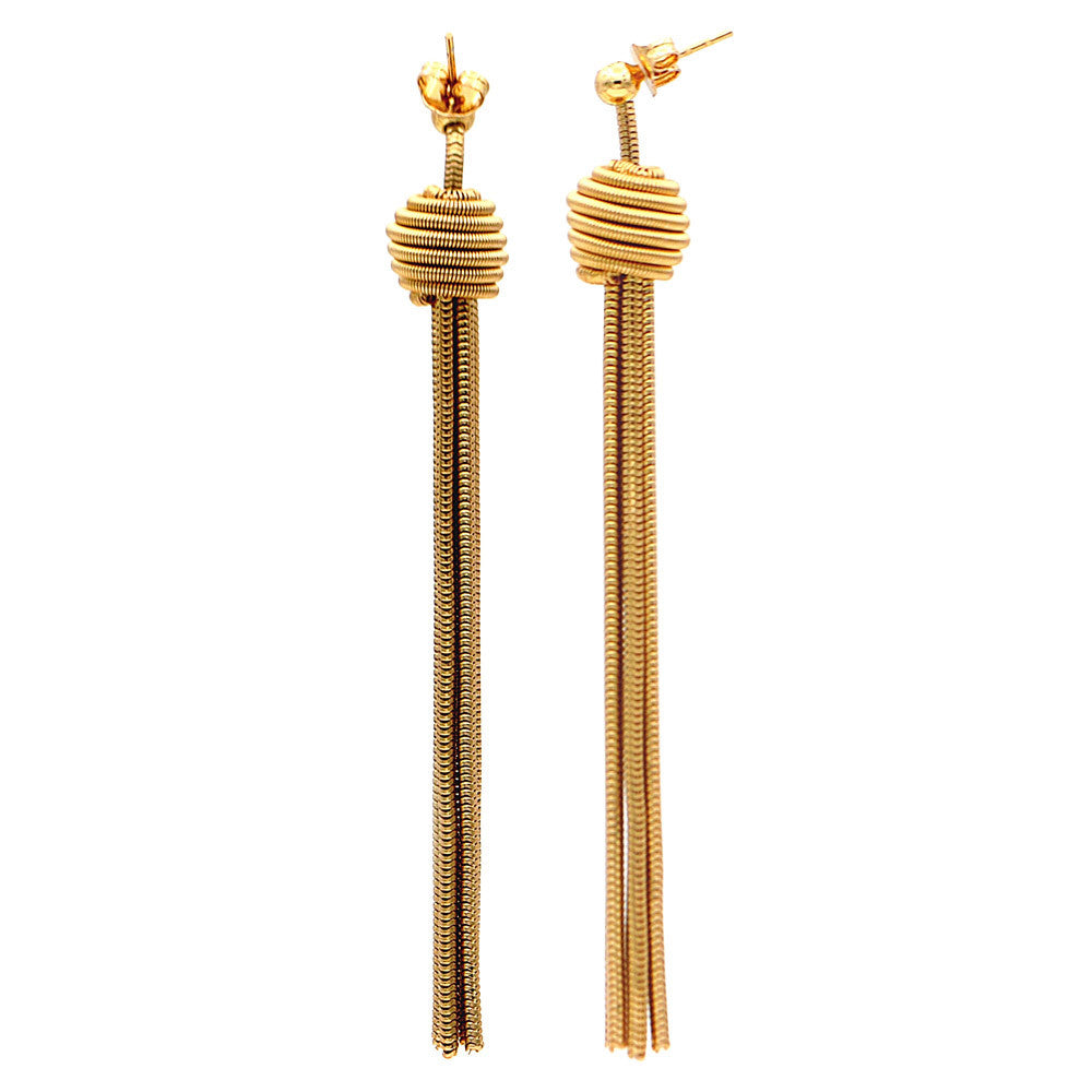 POMPOM ART DECO EARRINGS POMPOM EARRING ART DECO, 14 CARAT VENETIAN ROSE GOLD EARRINGS - MY LITTLE VENDOME