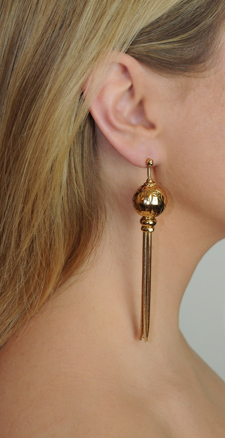 POMPOM EARRINGS, ART DECO EARRINGS, 14 CARAT VENETIAN ROSE GOLD EARRINGS, POMPOM - MY LITTLE VENDOME
