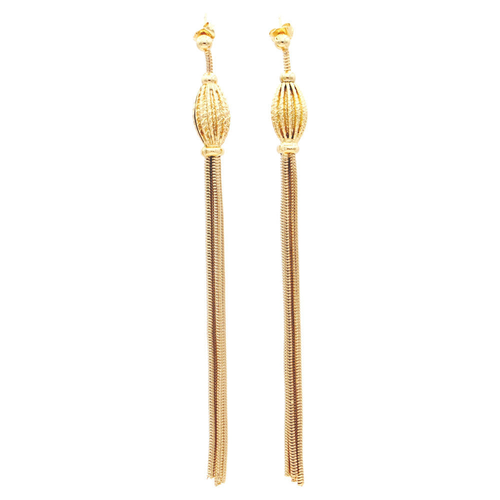 POMPOM EARRINGS, ART DECO EARRINGS, 14 CARAT VENETIAN ROSE GOLD EARRINGS, POMPOM - MY LITTLE VENDOME