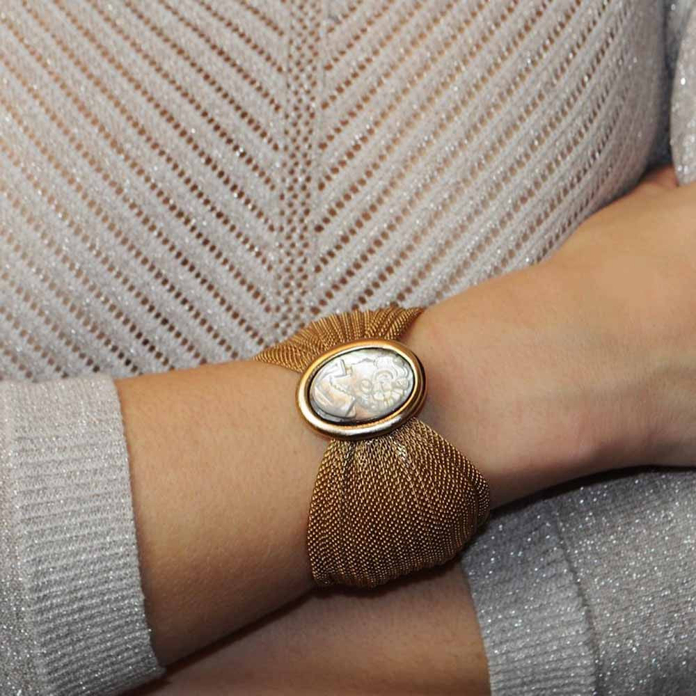 CAMEE BRACELET CUFF GOLD VENITIAN | BIJOUX CAMEE - MY LITTLE VENDOME