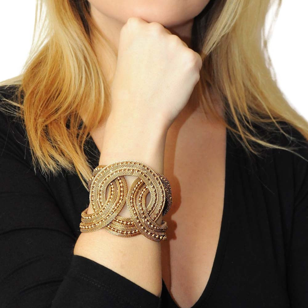 14-CARAT GOLD VENITIAN CUFF BRACELET - MY LITTLE VENDOME