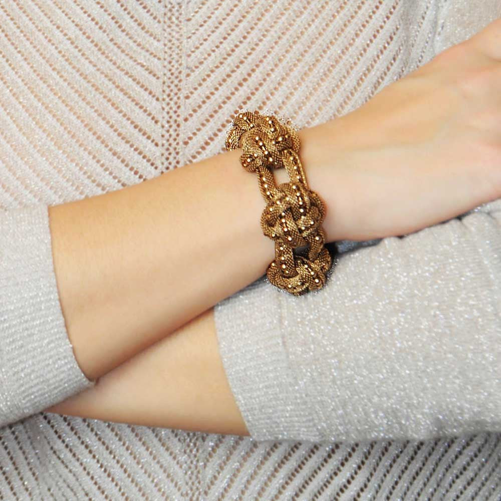 14 CARAT GOLD VENITIAN SOFT BOW CHAIN BRACELET - MY LITTLE VENDOME
