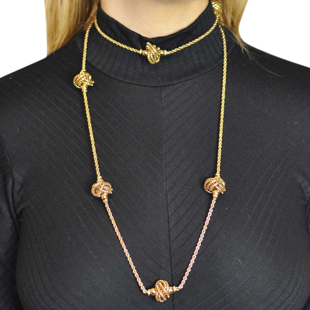 SAUTOIR DORE 14 CARATS GOLD NECKLACE VENITIEN SAUTOIR OR SAUTOIR BOHEME CHIC COLLIER BOHO COLLIER ART DECOCOLLIER FEMME - MY LITTLE VENDOME