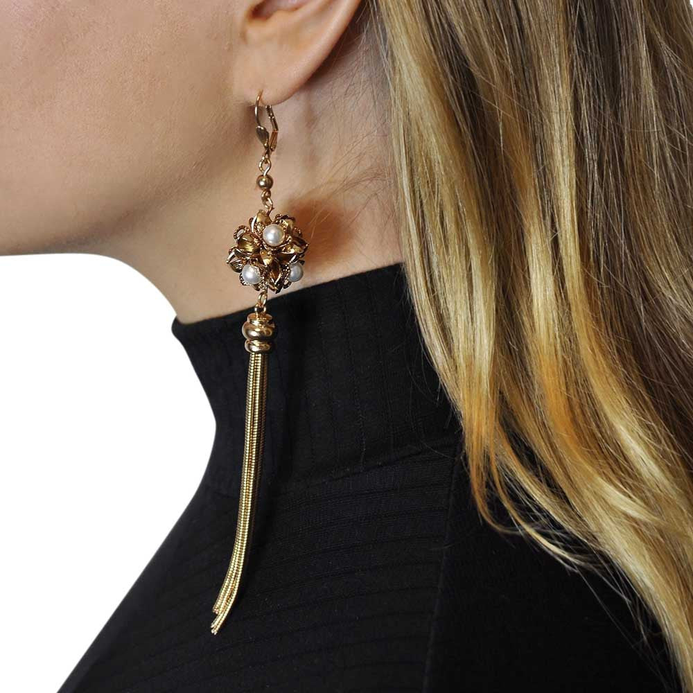 POMPOM ART NOUVEAU EARRINGS POMPOM EARRINGS 14 CARAT VENITIAN ROSE GOLD - MY LITTLE VENDOME