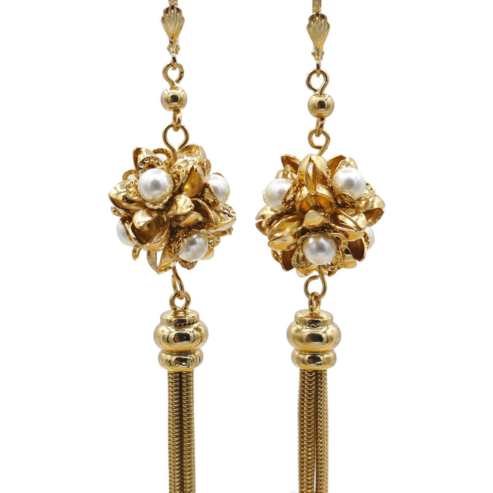 POMPOM ART NOUVEAU EARRINGS POMPOM EARRINGS 14 CARAT VENITIAN ROSE GOLD - MY LITTLE VENDOME
