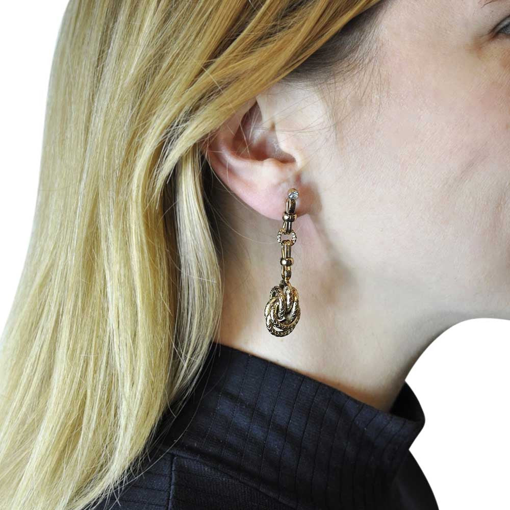 POMPOM EARRINGS, ART DECO EARRINGS, 14 CARAT VENETIAN GOLD EARRINGS, POMPOM - MY LITTLE VENDOME