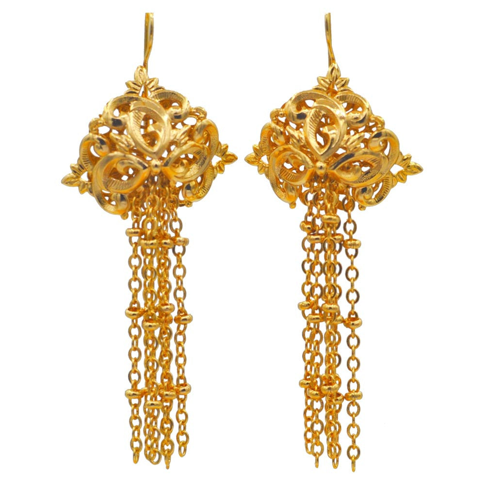 POMPOM ART DECO EARRINGS POMPOM EARRING ART DECO, 14 CARAT VENETIAN ROSE GOLD EARRINGS - MY LITTLE VENDOME