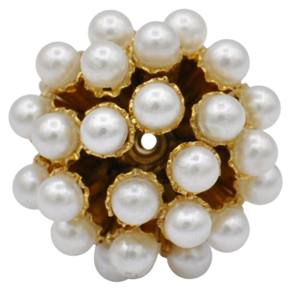 PEARL RING WOMAN PEARL RING GOLD RING 14 CARAT ROSE GOLD VENITIAN RING BOHO JEWEL FLOWER RING ADJUSTABLE - MY LITTLE VENDOME