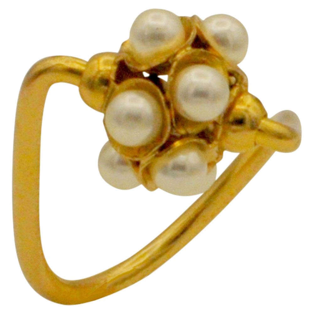 PEARL RING WOMAN PEARL RING, GOLD RING 14 CARATS ROSE GOLD VENITIAN RING BOHO JEWEL FLOWER - MY LITTLE VENDOME