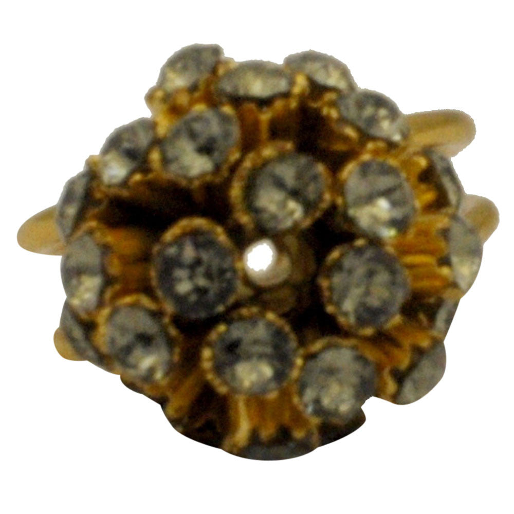 GOLD & QUARTZ RING SEMI-PRECIOUS STONE RING WOMEN'S RING 14 CARAT GOLD VENITIAN JEWEL FLOWER ADJUSTABLE RING - MY LITTLE VENDOME