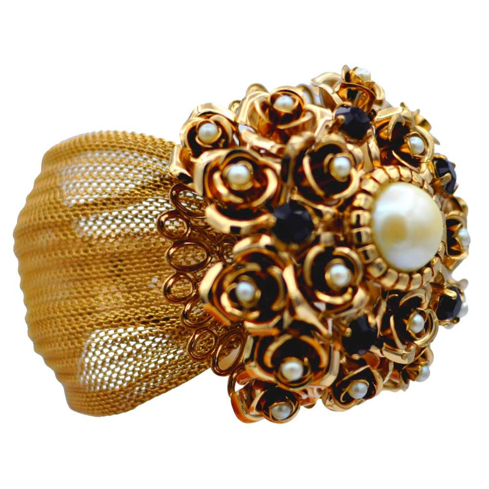 FLOWER CUFF BRACELET IN 14-CARAT VENETIAN GOLD - MY LITTLE VENDOME