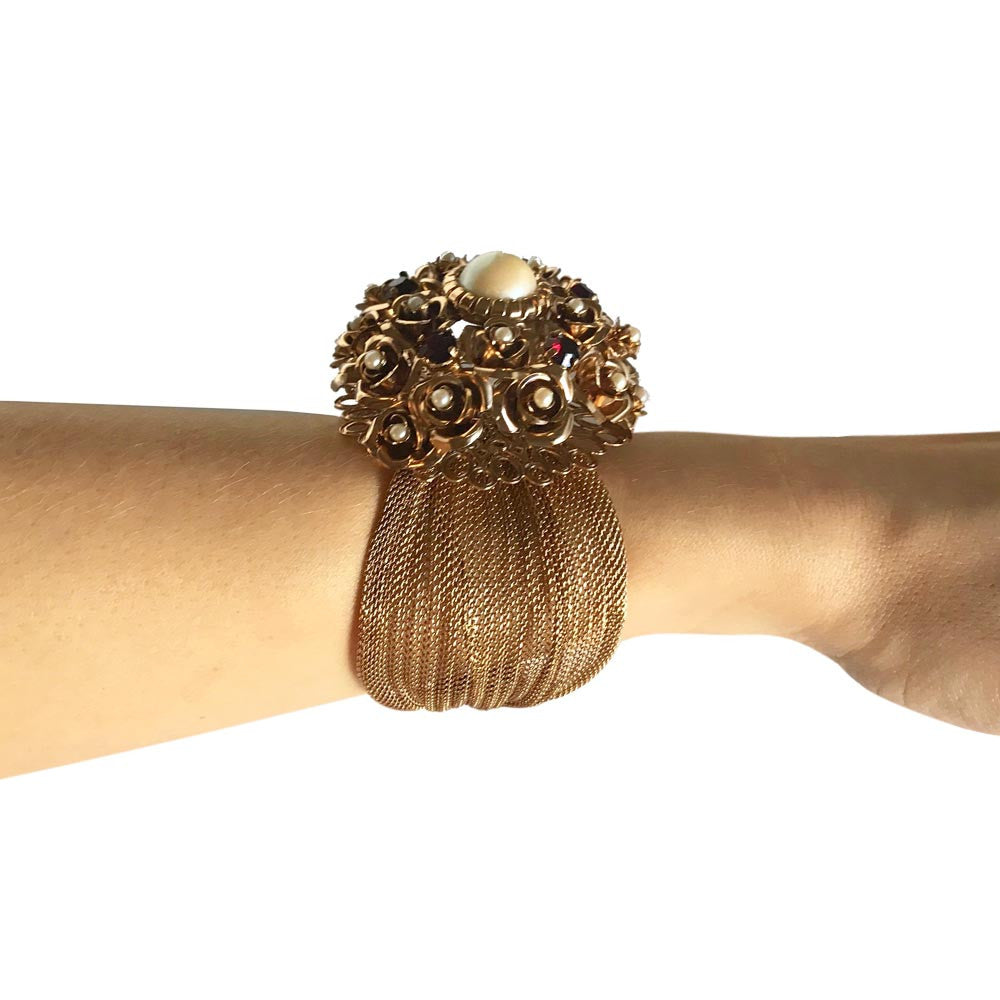 FLOWER CUFF BRACELET IN 14-CARAT VENETIAN GOLD - MY LITTLE VENDOME