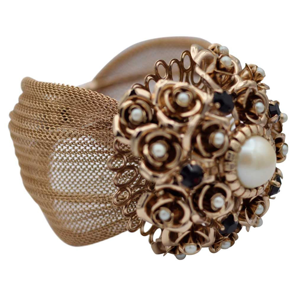 FLOWER CUFF BRACELET IN 14-CARAT VENETIAN GOLD - MY LITTLE VENDOME