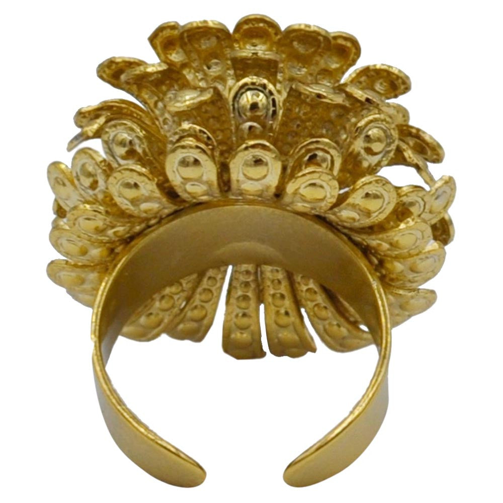 PEARL RING WOMAN PEARL RING GOLD RING 14 CARAT ROSE GOLD VENITIAN RING BOHO JEWEL FLOWER RING ADJUSTABLE - MY LITTLE VENDOME