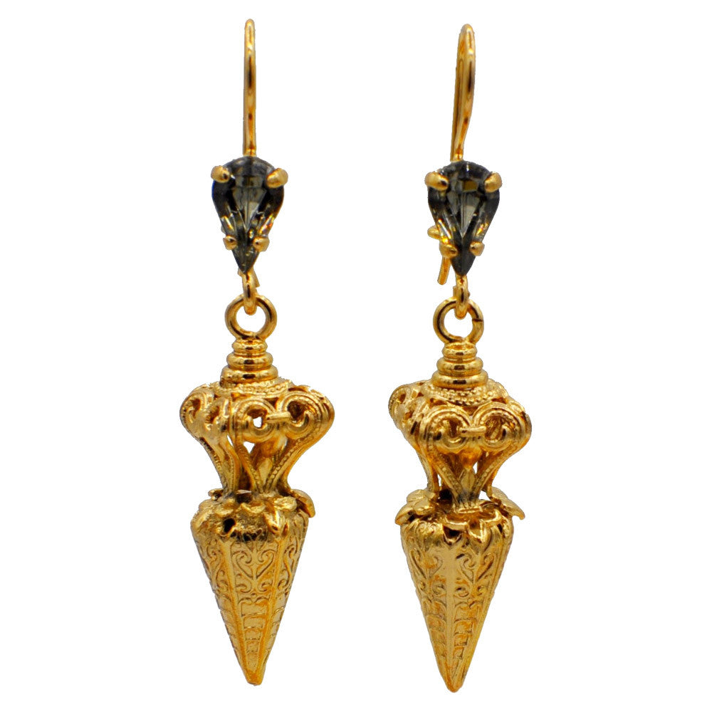 QUARTZ SEMI PRECIOUS STONE EARRINGS 14 CARAT VENITIAN ROSE GOLD EARRINGS - MY LITTLE VENDOME
